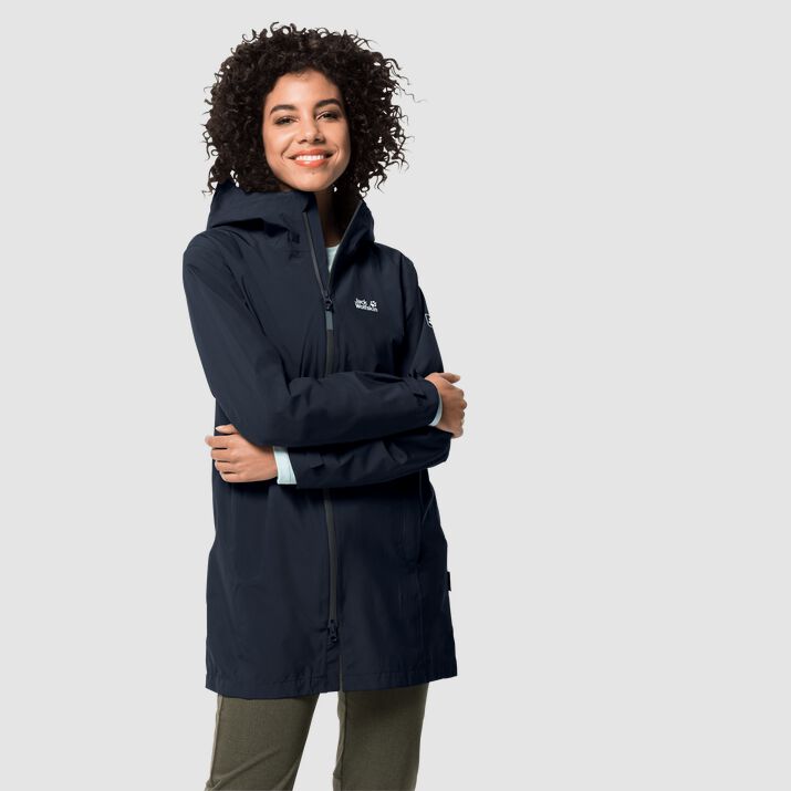 Abrigos Impermeable Jack Wolfskin Jwp Mujer Azules Mexico-7241853